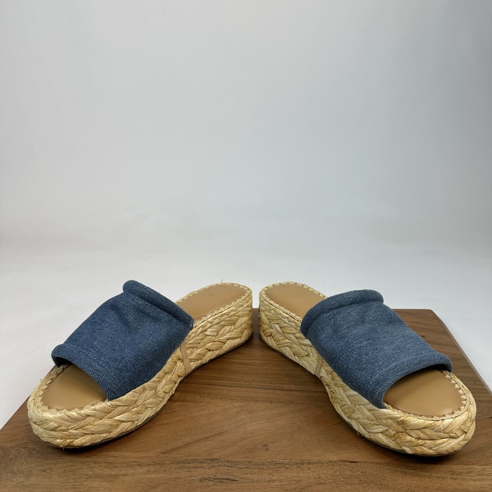 Womens Dolce Vita Chavi Blue Denim Platform Espadrille Slides Sandals Size 9 M - Picture 3 of 8